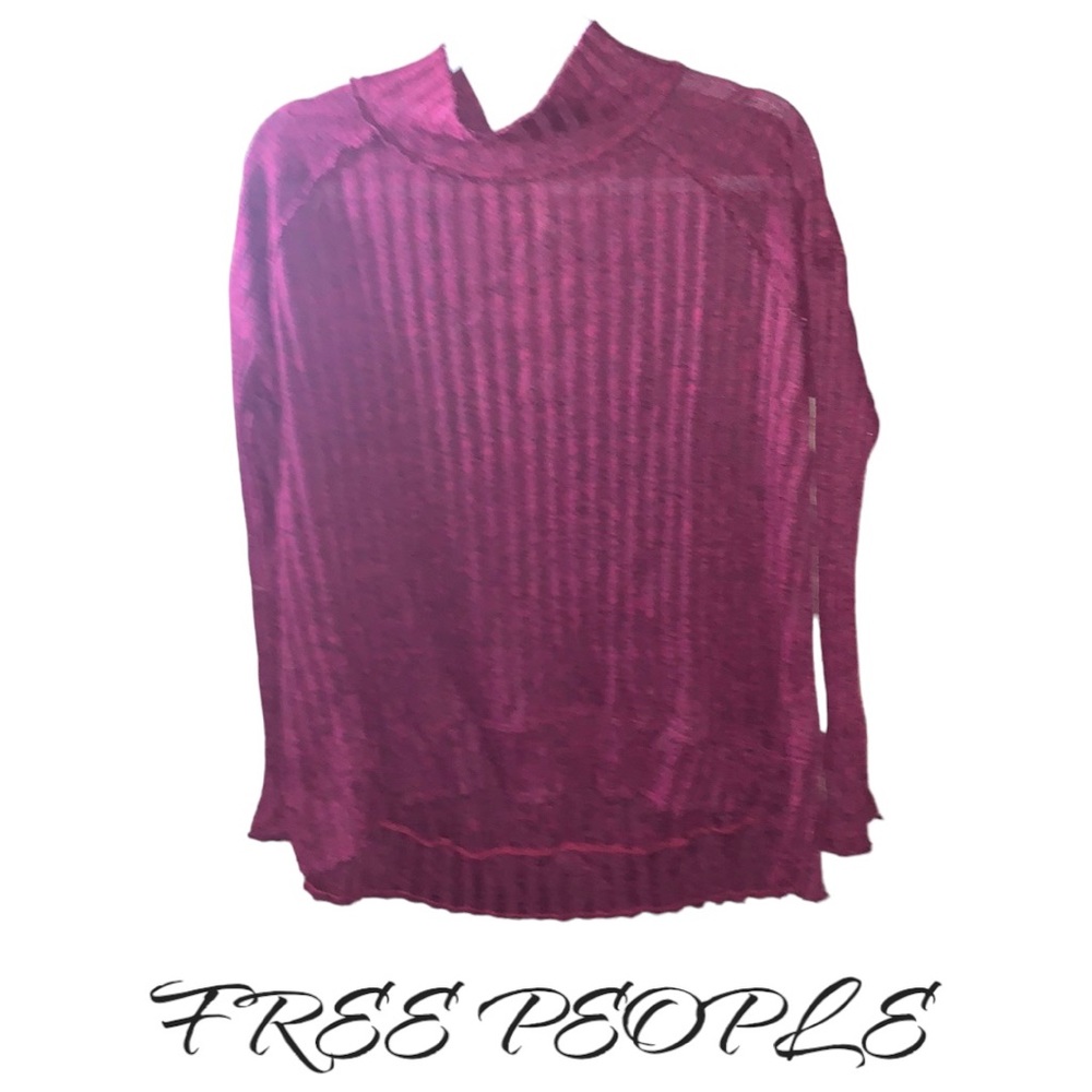 FREE PEOPLE MOCK NECK KNIT TOP-S